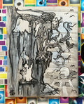 Refrence work (Momoyama era, ink and brush example) - 20”x16” Ink on Canvas - 2025